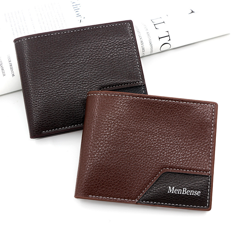 Cartera corta de los nuevos hombres de moda de la PU de los hombres de gran capacidad Multi-tarjeta de la moneda de bolsillo de la moneda de los hombres de la cartera corta