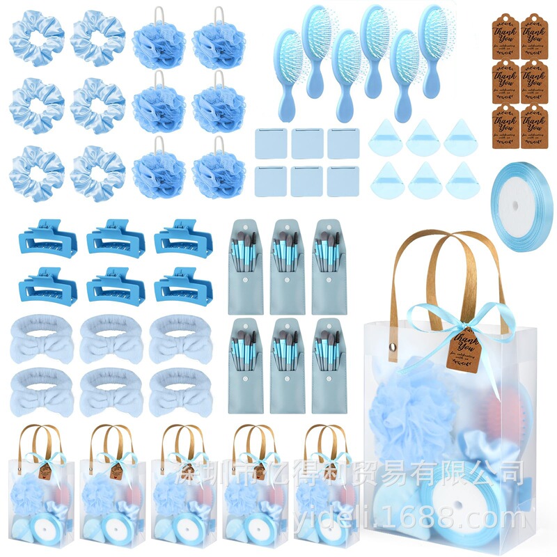 Powder Blue Color Women's Grooming and Bath Gift Set for Holiday Parties, Bridal Gift Sets, and Return Gifts for Friends