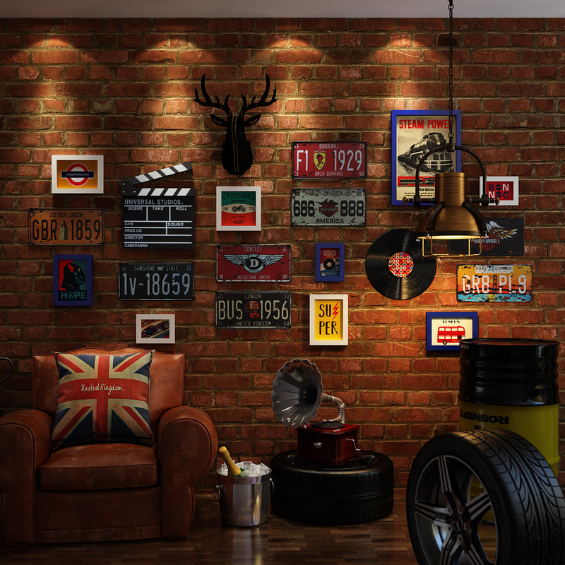 Polymeric_0383 Retro Photo Wall Restaurant License Plate Combination Photo Frame Industrial Style Decorative Painting Can Change Photos Polymeric_0383 Retro Photo Wall Restaurant License Plate Combination Photo Frame Industrial Style Decorative Painting Can Change Photos