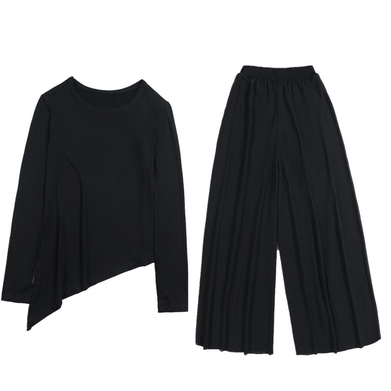 Primavera y verano ropa de danza de entrenamiento de mujeres camisas de mangas cortas forma de danza clásica pantalones de piernas largas fábrica de comercio al por mayor