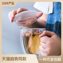 創意雙層玻璃杯帶蓋帶把加厚耐熱玻璃杯馬克杯咖啡杯茶杯果汁杯