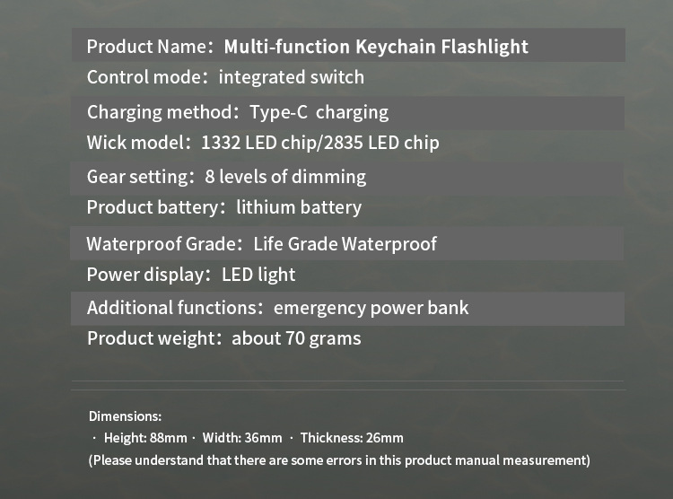 Waterproof Keychain Flashlight