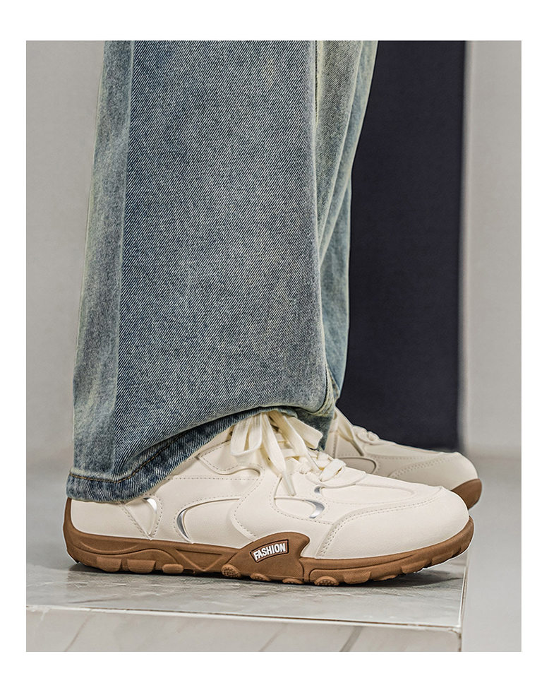 Giày sneaker nam cổ thấp nhẹ nhàng, mũi tròn, dây buộc phía trước, phong cách tối giản — KR 226m Trắng, KR226 xanh vàng chi tiết 20