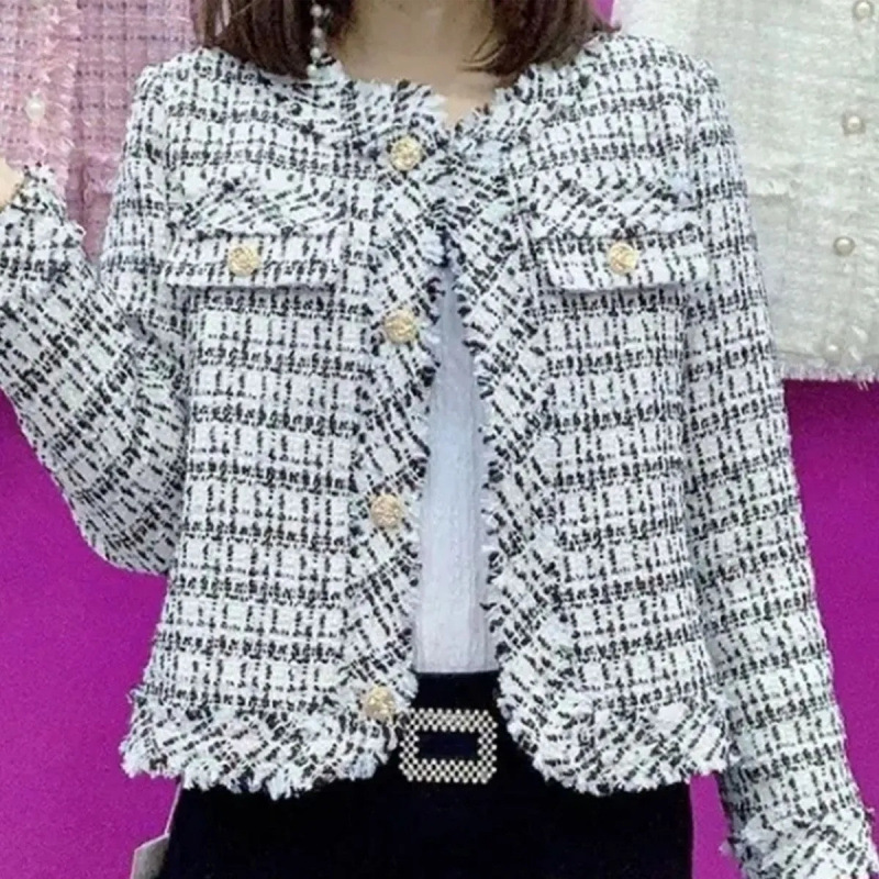 加棉款小香風外套法式高級感流蘇邊時尚氣質減齡百搭秋冬短款上衣