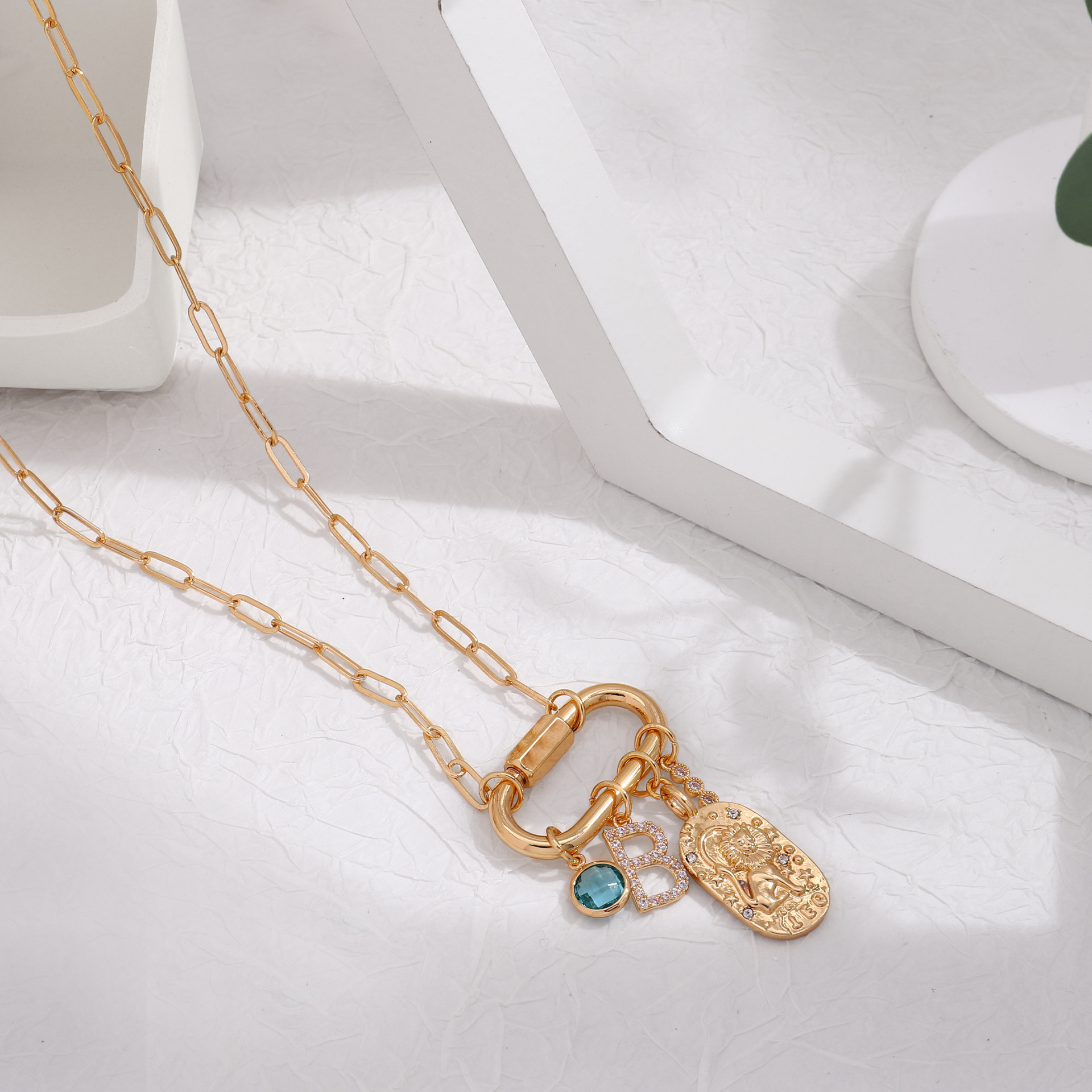 european-and-american-ins-style-multi-element-hangtag-with-diamond-high-end-all-match-fashion-collarbone-chain-niche-light-luxury-all-match-necklace european-and-american-ins-style-multi-element-hangtag-with-diamond-high-end-all-match-fashion-collarbone-chain-niche-light-luxury-all-match-necklace