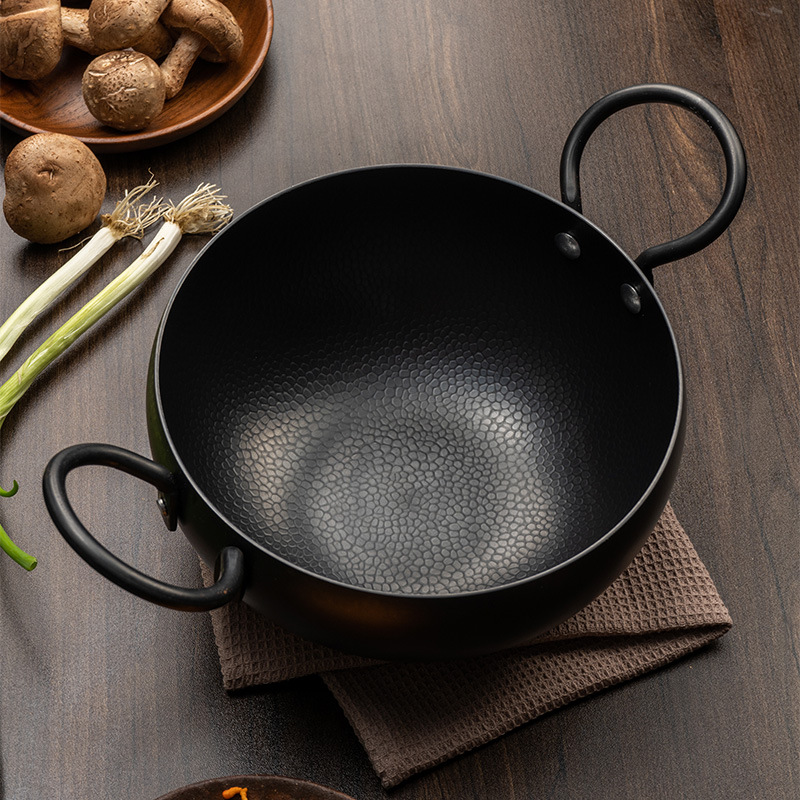 Nuevo estómago de doble oreja sin recubrimiento no pegajoso estómago de hierro casero estómago de hierro de martillo a mano estómago de hierro al por mayor