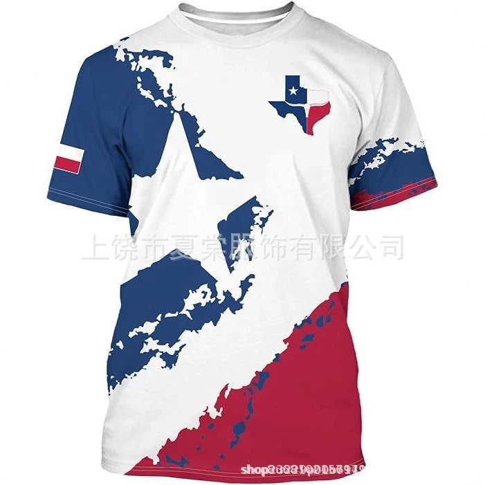 3D Printed Casual Round-Neck Short-Sleeve T-Shirt with Novelty Designs Representing States of the United States, Unisex Fashion Top 3D Printed Casual Round-Neck Short-Sleeve T-Shirt with Novelty Designs Representing States of the United States, Unisex Fashion Top