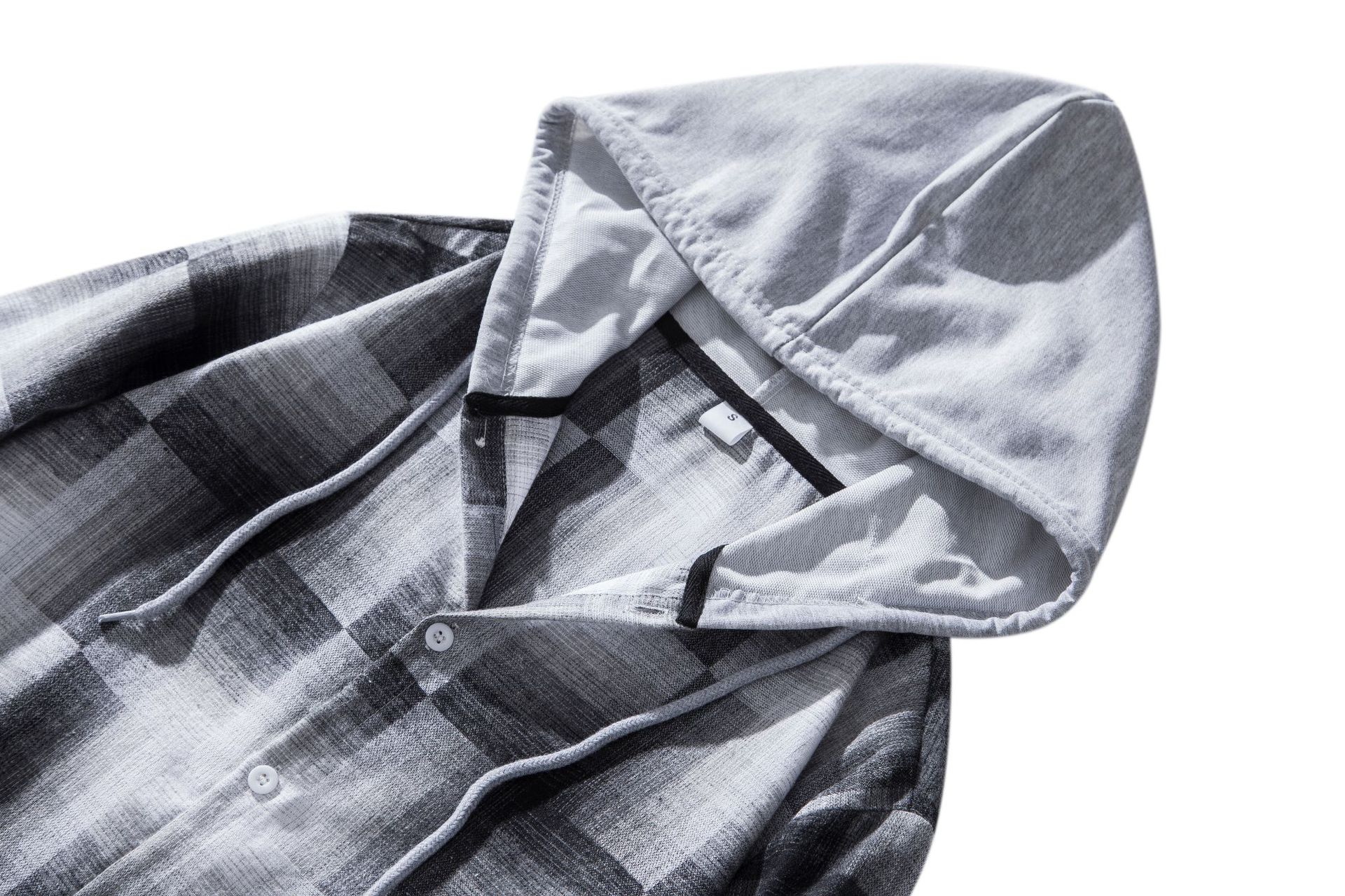 Herren Flanellhemd Mit Kapuze Kariertes Oversized Freizeithemd_voghion.com
