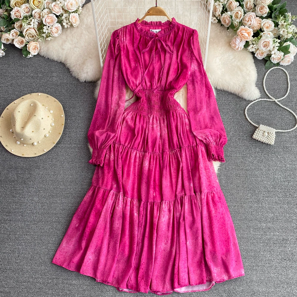 Французская чайная длинная юбка высокого уровня легкая и экстравагантная