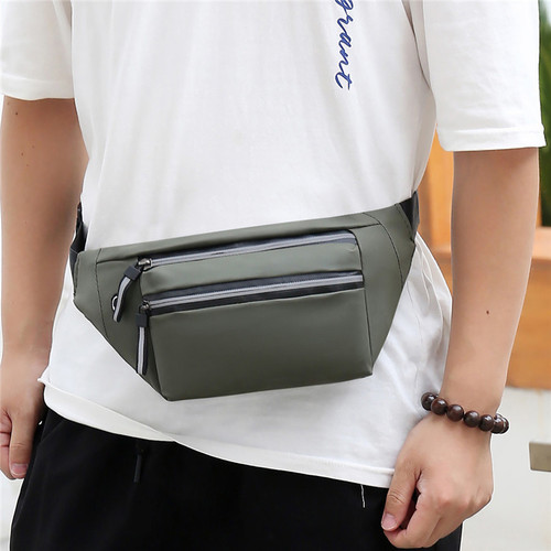  New Men's Waist Bag Casual Nylon Waterproof Multi-layer Large Capacity Chest Bag Single Shoulder Crossbody Bag Dropshipping