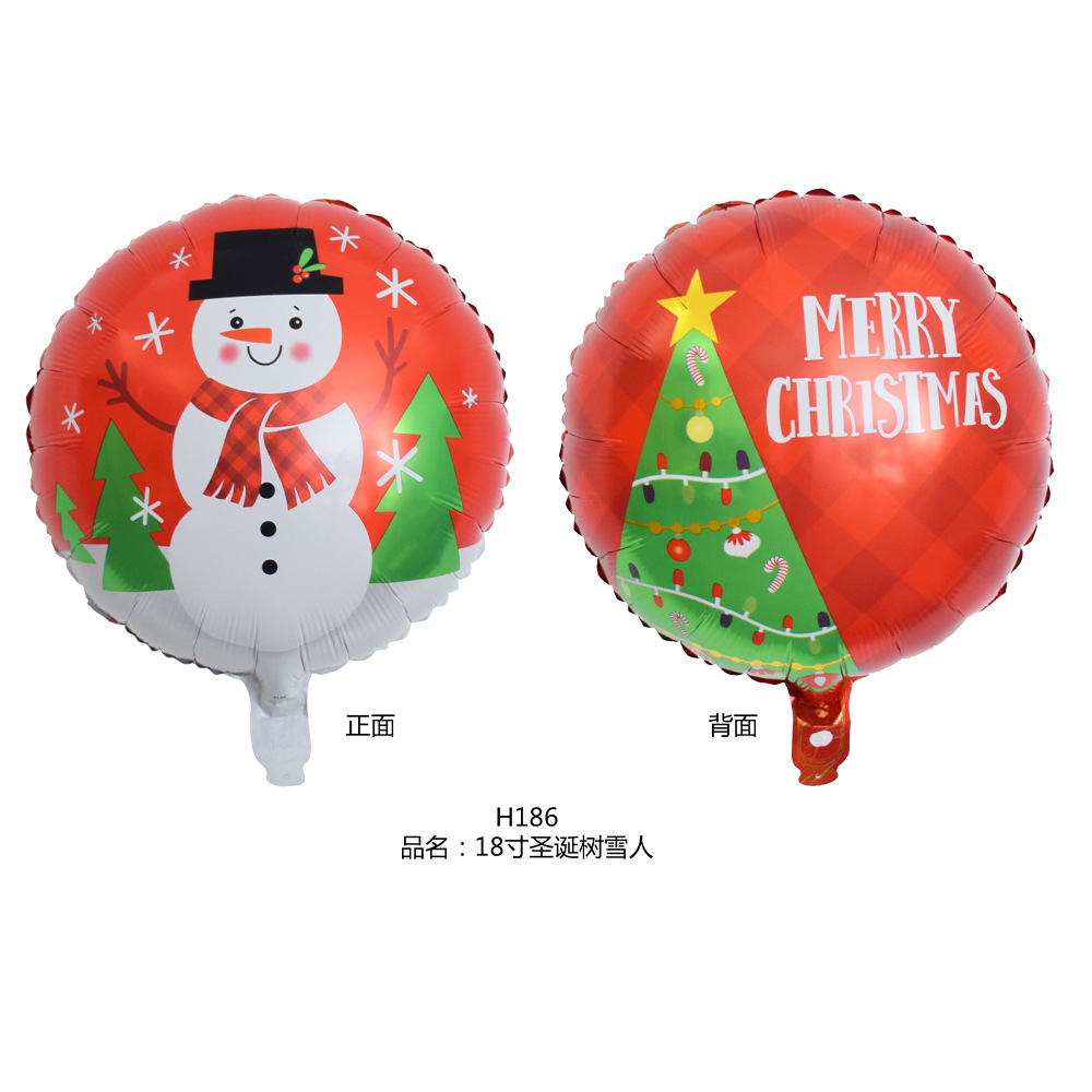 Navidad globo dibujos animados Papá Noel muñeco de nieve alce árbol de Navidad decoración del centro comercial globo de aluminio al por mayor