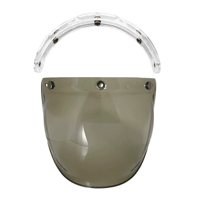 Retro Motorcycle Helmet Lens: Dəbilqə (Kaska) aksesuarları - light-black-transparent-bracket