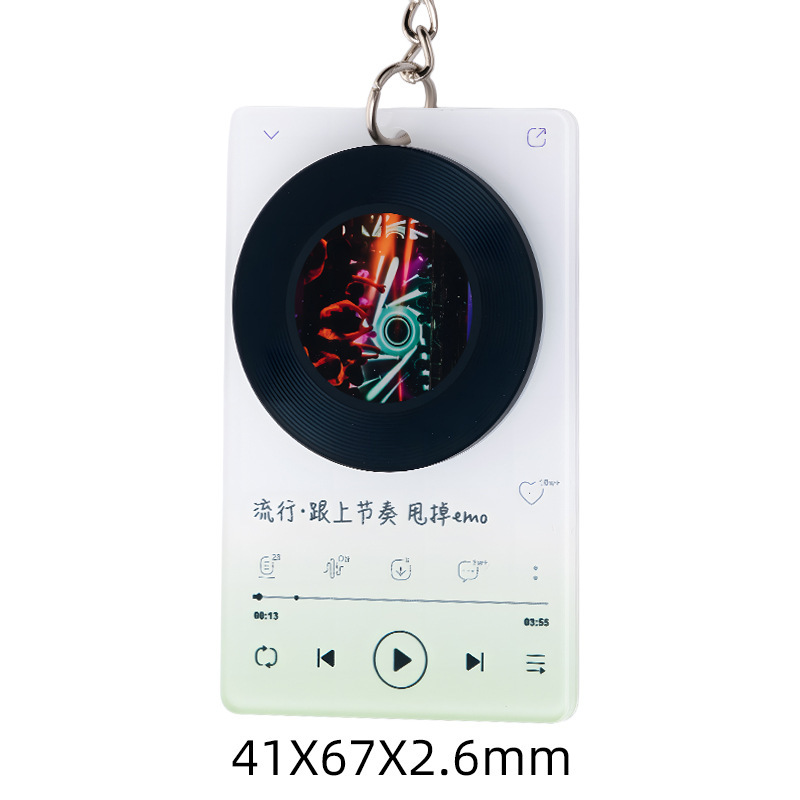 スポット NFC 回転可能なアクリルキーホルダーカスタム小さなペンダントギフトビニール音楽レコードペンダントタグ|undefined