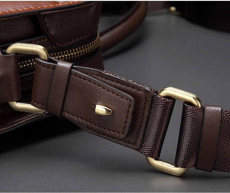 Elegant Real Cowhide Men's Bag Briefcase
