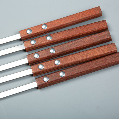 40cm Xinjiang Lamb Skewers Large Stainless Steel Flat Skewers BBQ Accessories and Components