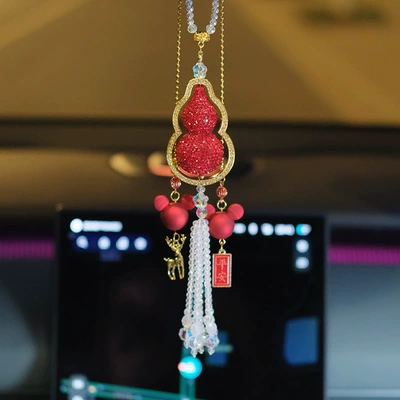 rearview mirror pendant, Car hanging - diamond-gourd-pendant-red-mickey-pendant-gift-box-no-specifications