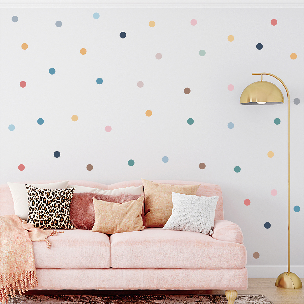 boho Style Polka Dot Wall Sticker boho Style Girl Bedroom Nursery Classroom Children's Room Decorative Wall Sticker