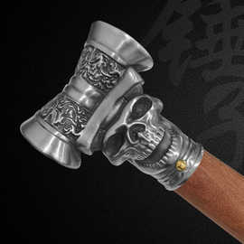 不锈钢精钢淬火拳铁锤工艺品家用户外收藏把玩车载防身钉锤实心锤