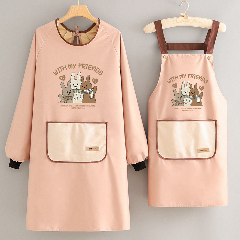 防水長袖エプロン料理カバー家庭用キッチン汚れ防止アニメ大人通勤作業服男|undefined