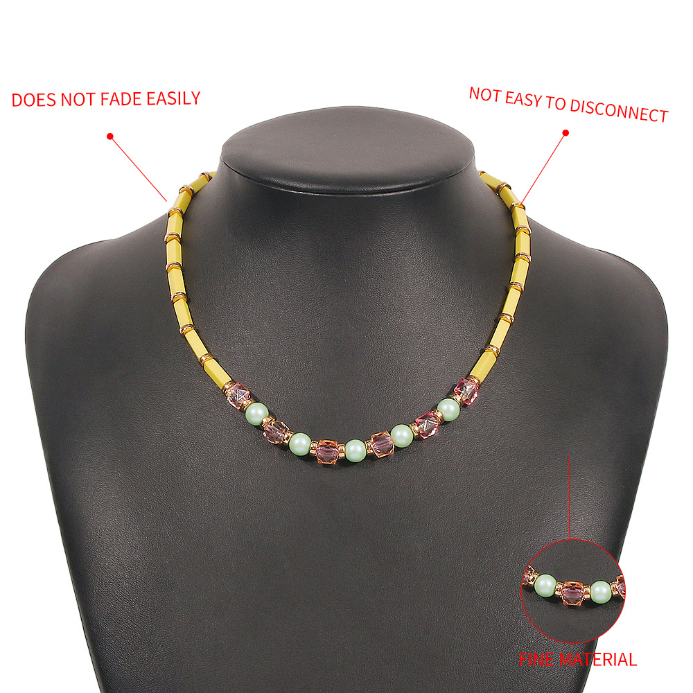 Retro bhmische Strassfarbe Miyuki Perlen geometrische Halskette Grohandel nihaojewelrypicture5