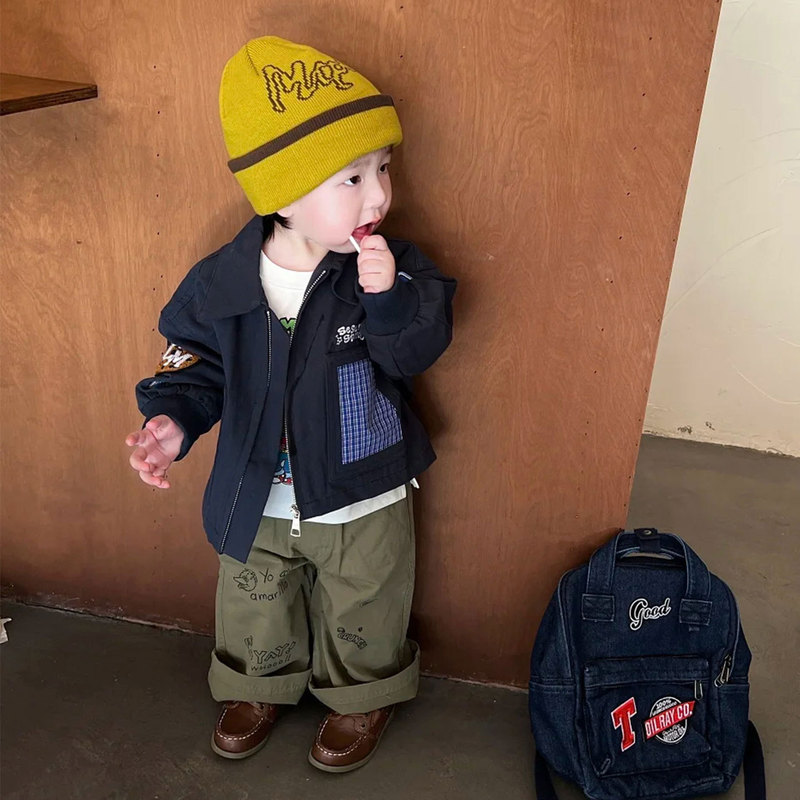 Boys' Outwears, Kidsren's Spring & Fall Clothing, 2025 New Korean Style Popular Lapel Jackets, Baby Girls' Thin Casual Tops