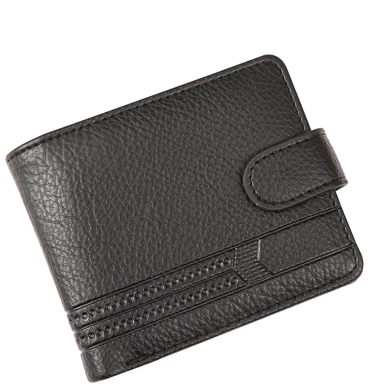 Factory wholesale men's wallet PU leather short foreign trade cross-border zipper buckle wallet new wallet coin purse