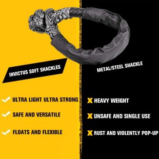 17 tons of pimple rope Soft shackle single mount on winch rope trailer rope trailer hook offroad Amazon