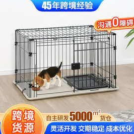 亚马逊中号滑轨门狗笼子中小型犬家用折叠宠物笼子方形车载猫笼