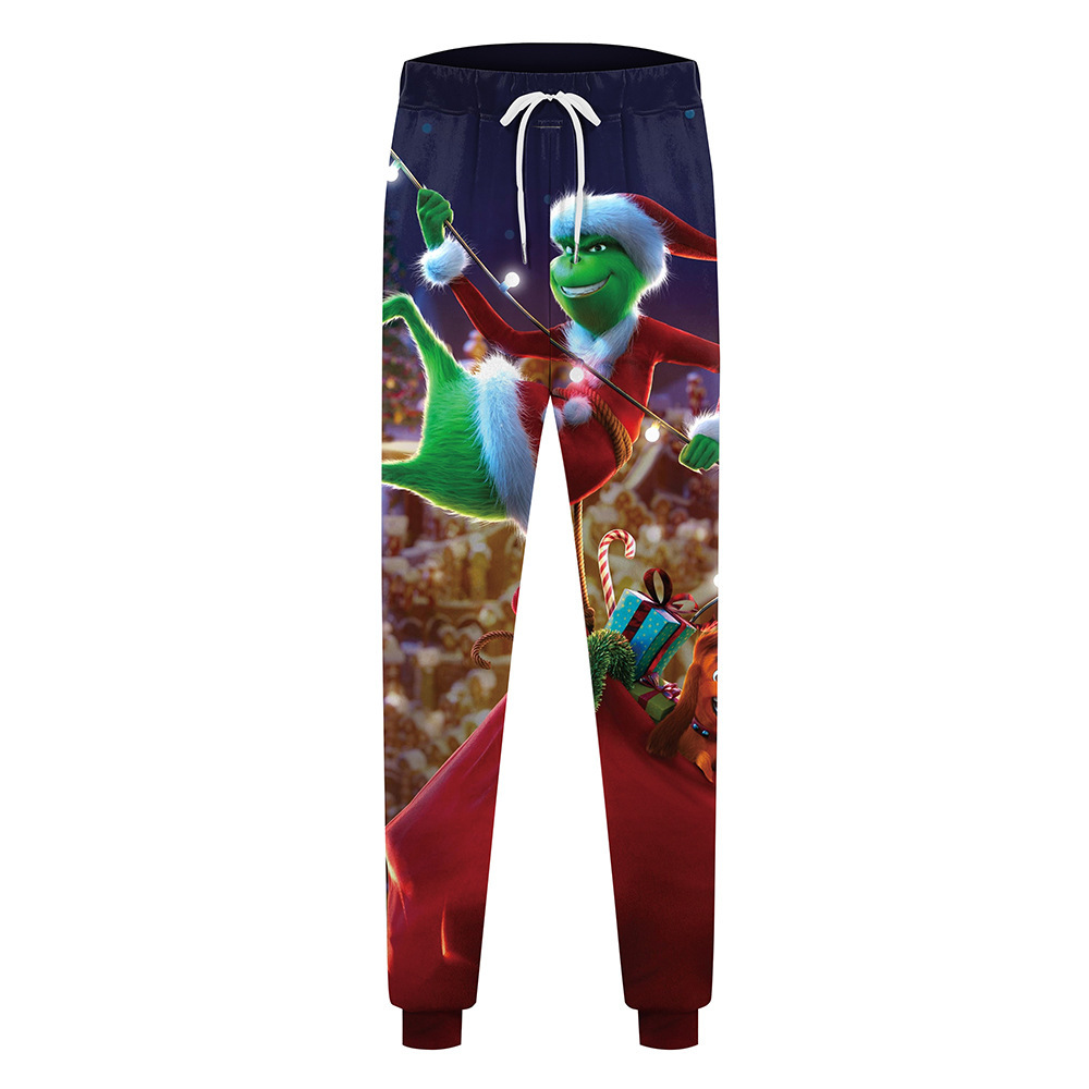 2024 Pantalones de guardia largos de pelo verde suelto de moda casual europeo y americano