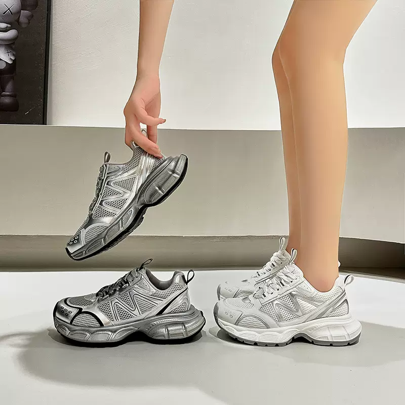 2024夏季新款韩版老爹鞋女ins潮流吸膜底运动休闲单鞋