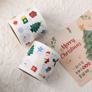 Christmas sticker hand account sticker shaped roll sticker gift decoration Christmas sticker wholesale