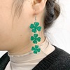 Green rainbow hat, earrings, four-leaf clover