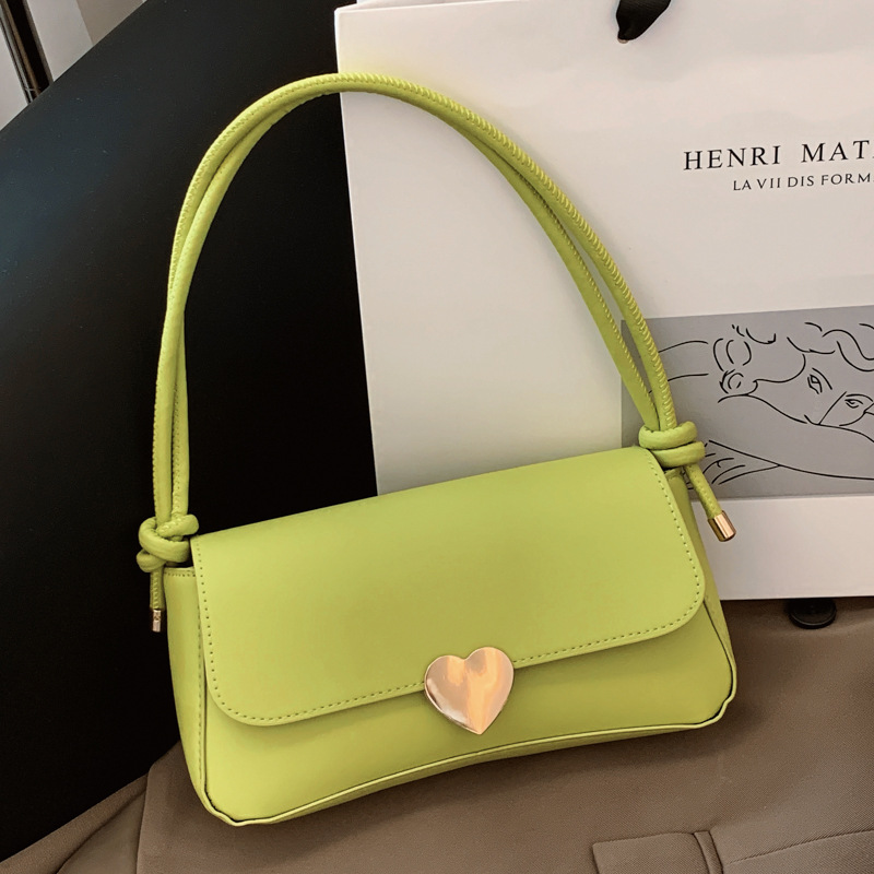 Bolsos de mujer simples mujeres 2024 otoño nuevo bolso casual de color sólido textura amorosa bolsa de hombro elegante