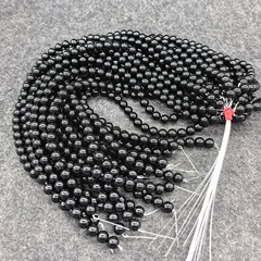 纯天然黑曜石散珠半成品长链6MM圆珠饰品DIY配件8MM珠子10MM批发