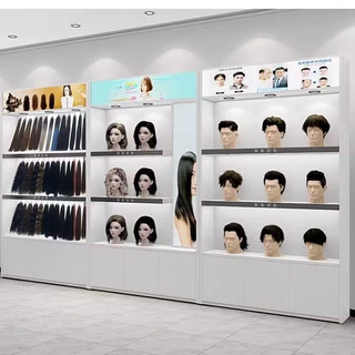 假发店头模展示柜定制接发植发种发货架美发店模特专用柜子假发柜