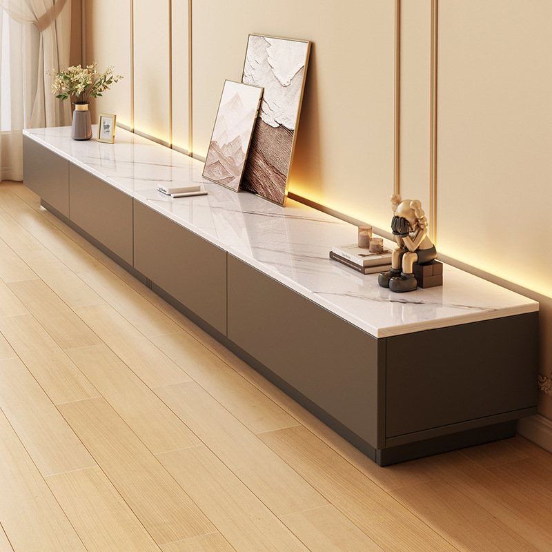 Floor-Standing Tv Cabinet for Living Room Home 2025 Popular Small-Sized Tv Cabinet Light Luxury High-End Storage Cabinet Combination Cabinet