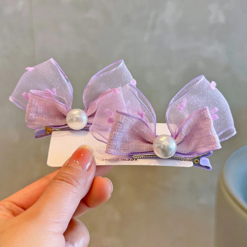 Girl'S Casual Cute Bow Knot Cloth Gauze Hair Clip display picture 10