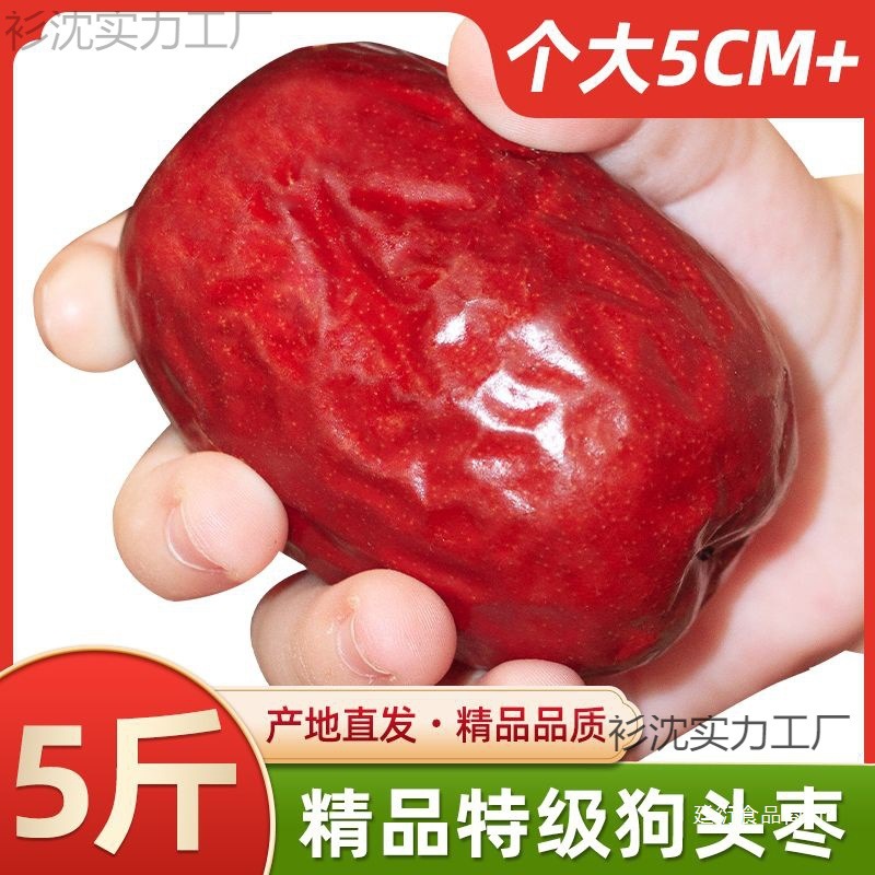 新货5斤陕西狗头枣陕北延安大红枣子榆林一级大新鲜2斤