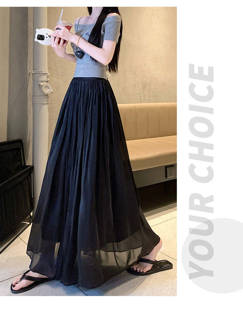 Váy lụa mỏng kiểu Pháp dáng chữ A cao cấp — màu đen chi tiết 31
