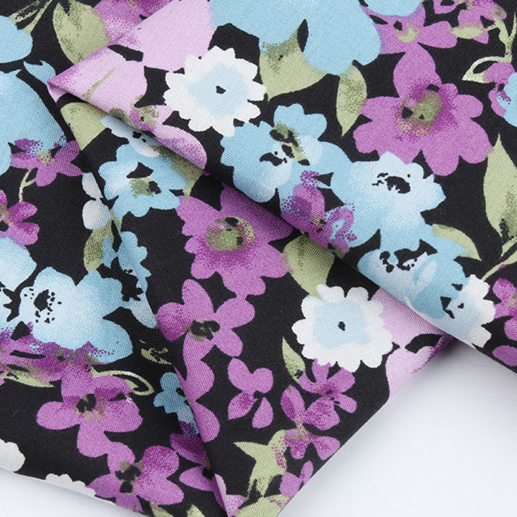 Fabricante de ventas multicolor floral 100% algodón impresión de tela de mujer