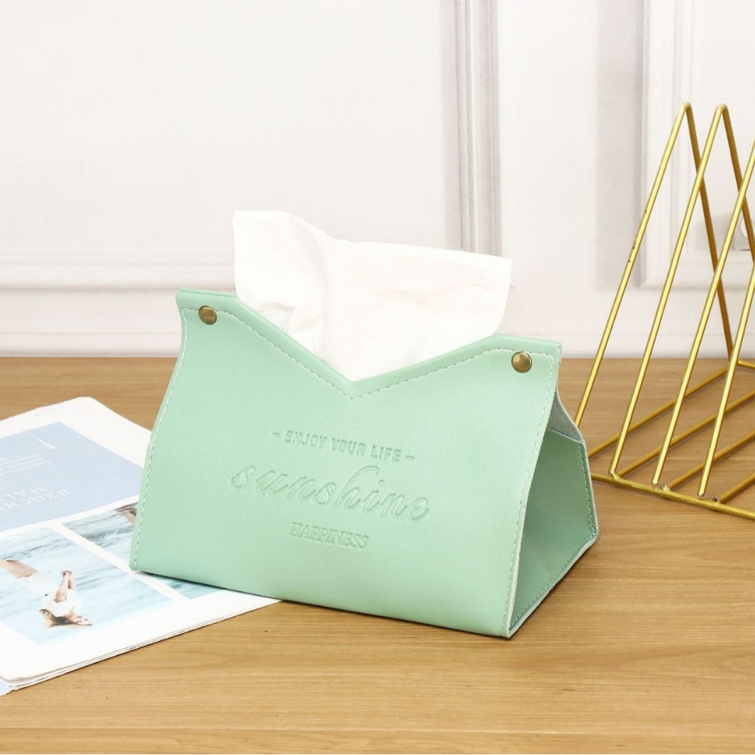 Caja de pañuelos de cuero al por mayor, sala de estar para el hogar, dormitorio de hotel, caja de papel impresa de moda simple creativa, se puede agregar logotipo