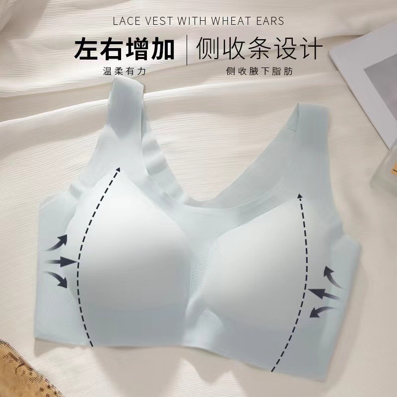 Nueva ropa interior deportiva de mujer sin marcas en forma de U envuelta en el pecho sin anillo de acero para evitar que la luz se reúna y se reúne en el pecho bra