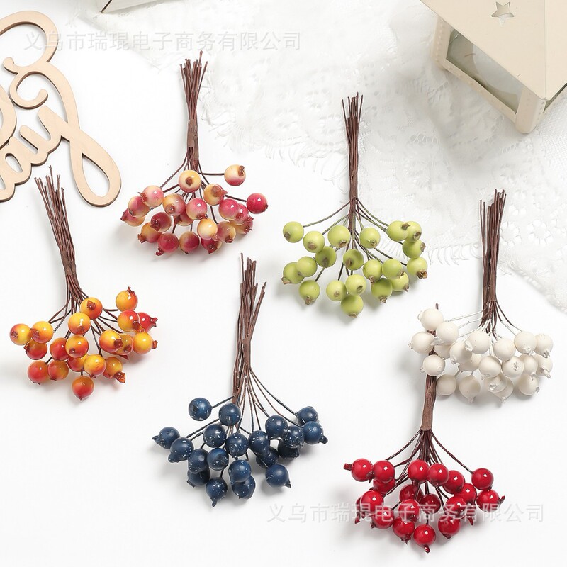 新款手工花环材料仿真花 DIY手作婚庆装饰材料浆果森系多色原果|undefined