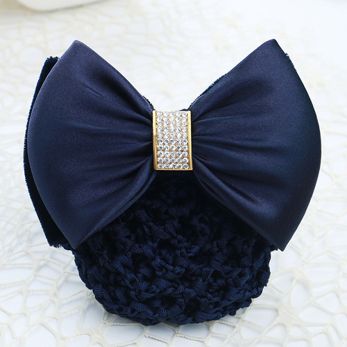 Professional hairpin hairnet gold velvet bow hair accessories net bag hotel stewardess nurse work hairpin