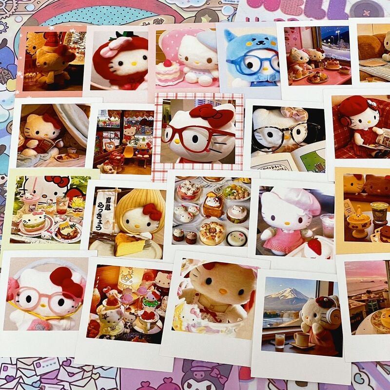 Hellokitty Hello Kitty Small Card Ins Creative Cartoon Polaroid Card High-Looking Cute Retro Ancient