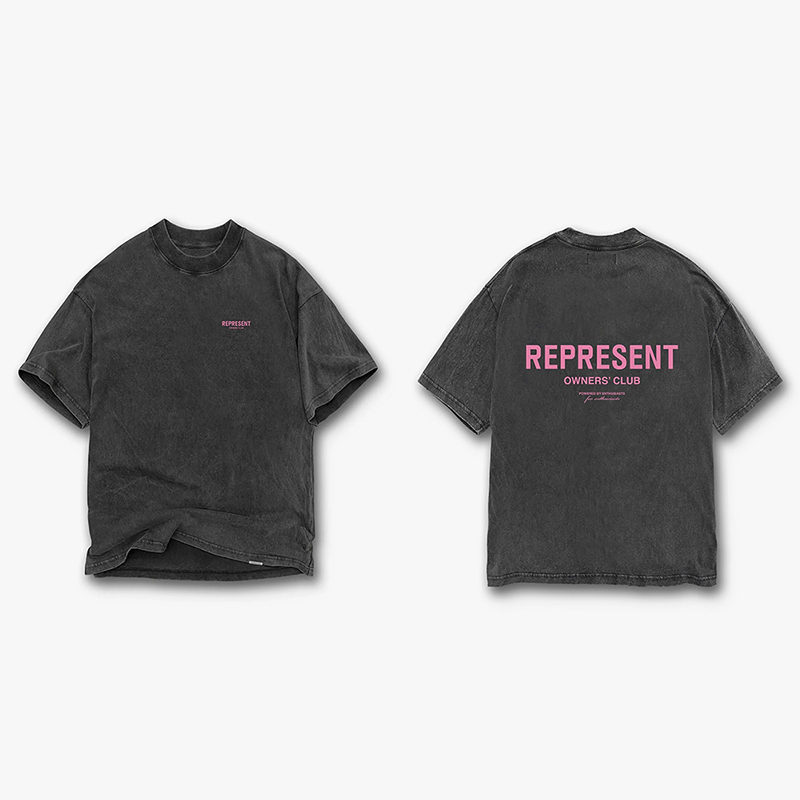 Alta calidad REPRESENTAR REP eslogan impresión color caramelo calle Americana dopamina verano manga corta Camiseta moda