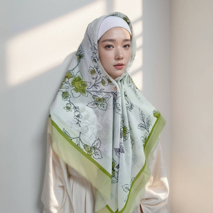 New Malaysia Bali yarn scarf summer small fresh printing travel sunscreen dust shawl 110*110