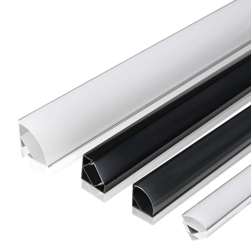 Светодиодный алюминиевый профиль для линейного освещения, накладной, с углом наклона 45 градусов, светодиодная лента с треугольным профилем из алюминиевого сплава