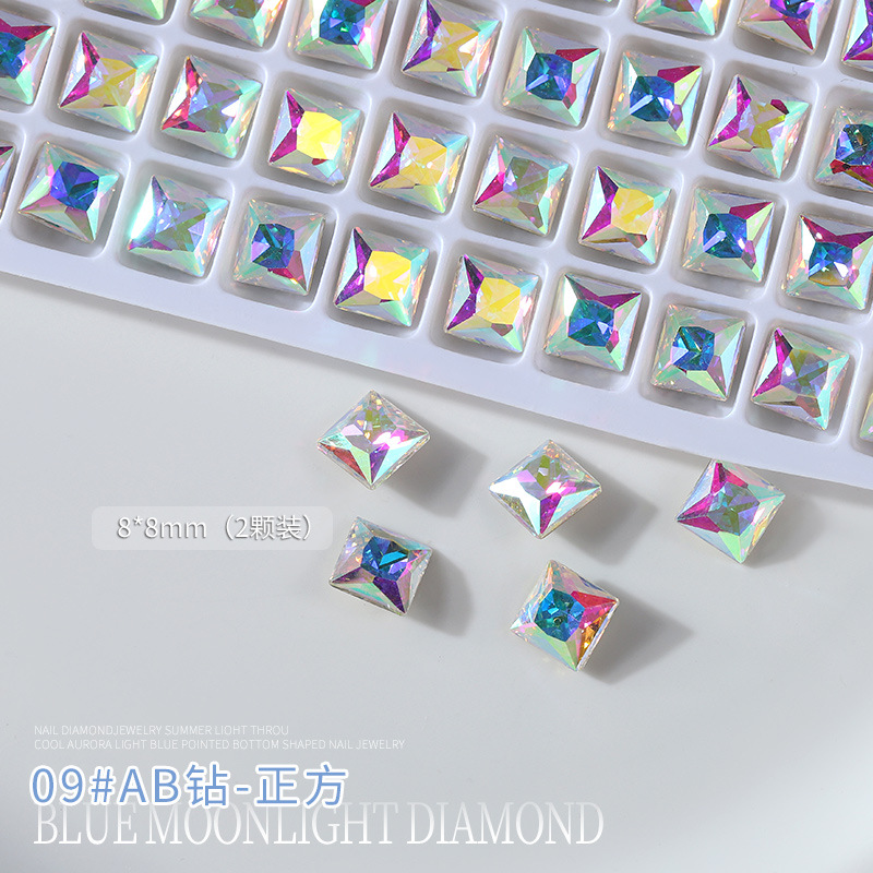 Fondo puntiagudo azul transparente Diamond-09
