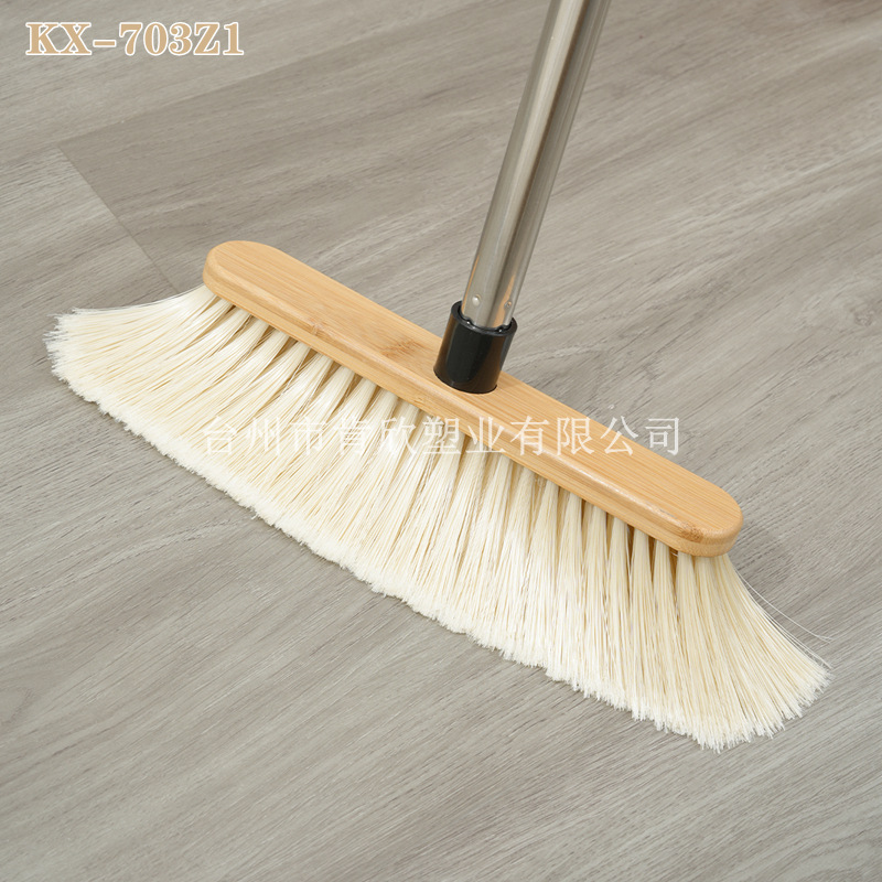 Escoba de bambú con mango desmontable de acero inoxidable | Uso doméstico